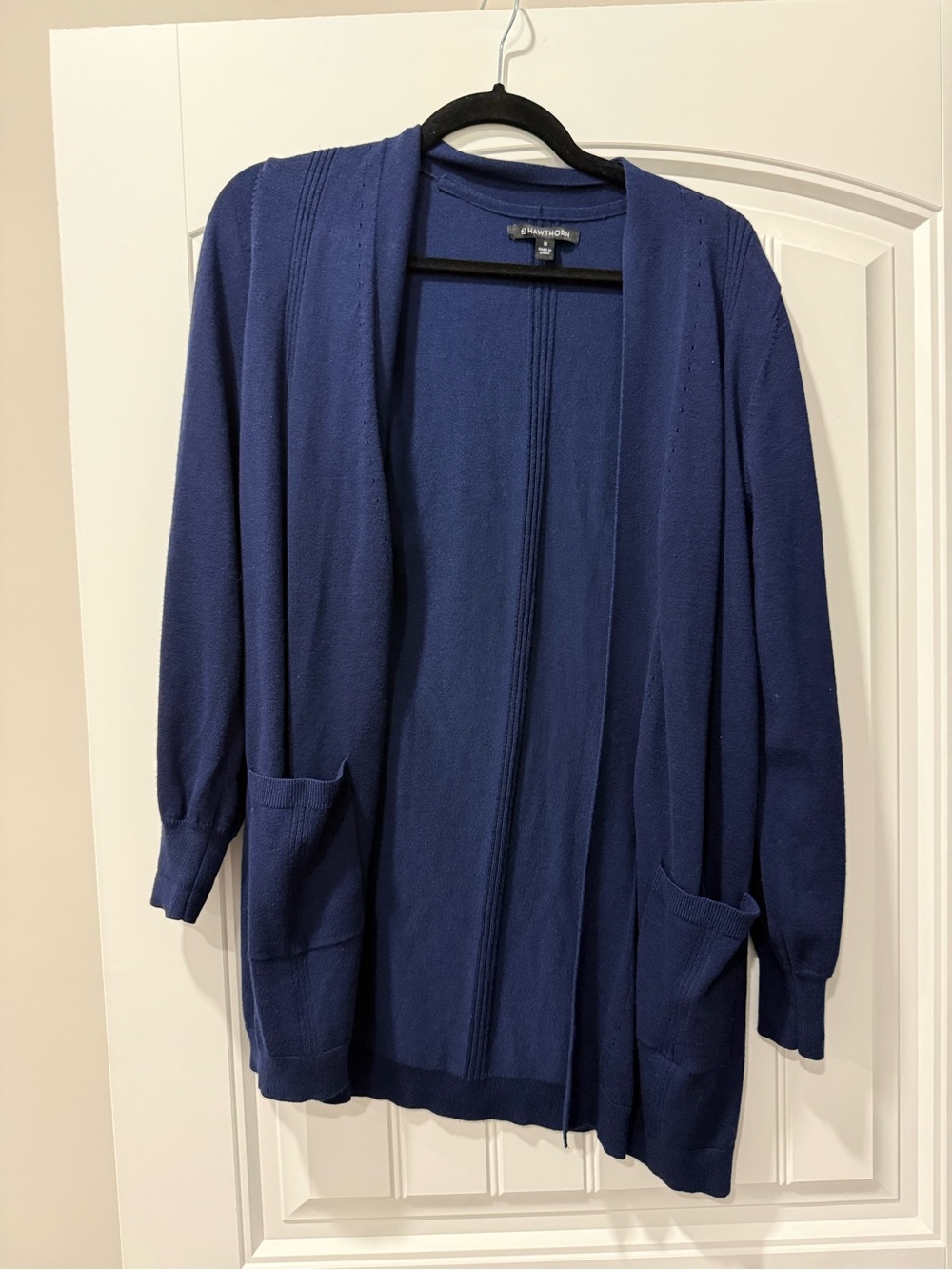 41 Hawthorn Open-Front Navy Blue Cardigan with Pockets